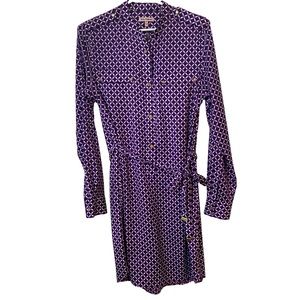 NWT gorgeous Juicy Couture shirtdress beautiful purple print size 8